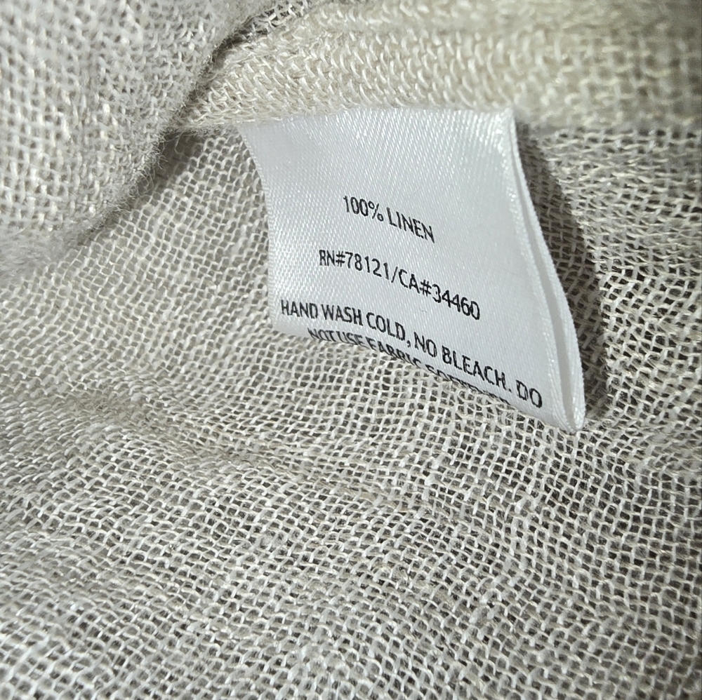 Eileen Fisher Natural Linen Gauze Cami Shirring Lightweight Camisole Top - Picture 5 of 6
